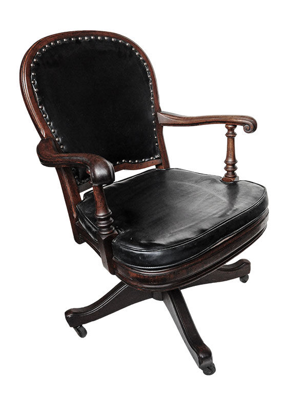 Carved Walnut Desk Chair