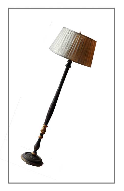 Plaster Floor Lamp, with Artful Stand & Shade