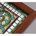 Custom Stained Glass Window, with Birds, Flowers & Jewel Cuts