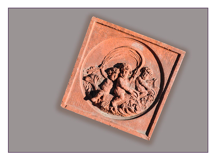 Terra Cotta Tablet, with Cherubs