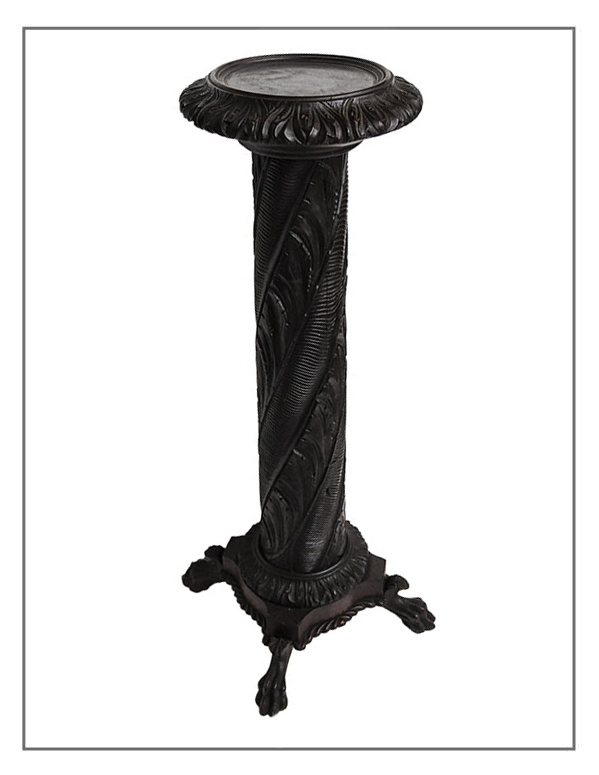 Ornate Carved Mahogany Pedestal