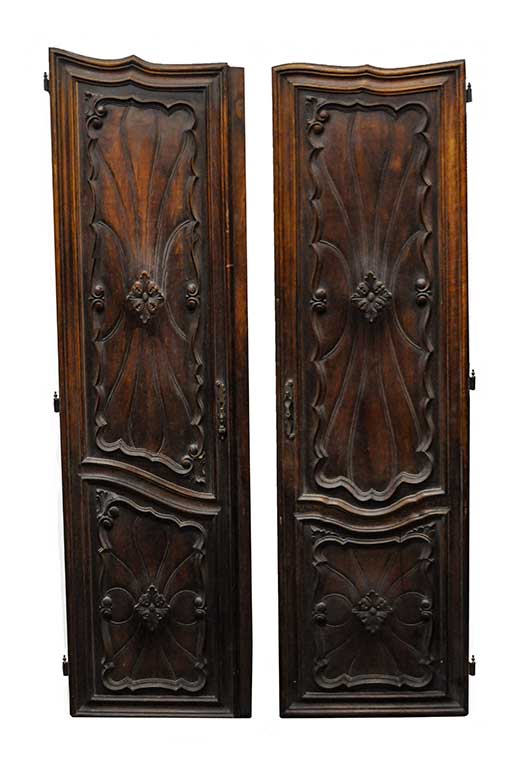 Pair of Deeply Carved French Armoire Doors