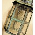 Metal Exterior Sconce, with Pebbled Glass Panes