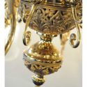 Ten-Light Brass Chandelier, with Vienna Shades