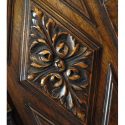 Deeply Carved Hall Tree, with Crown & Beveled Mirror