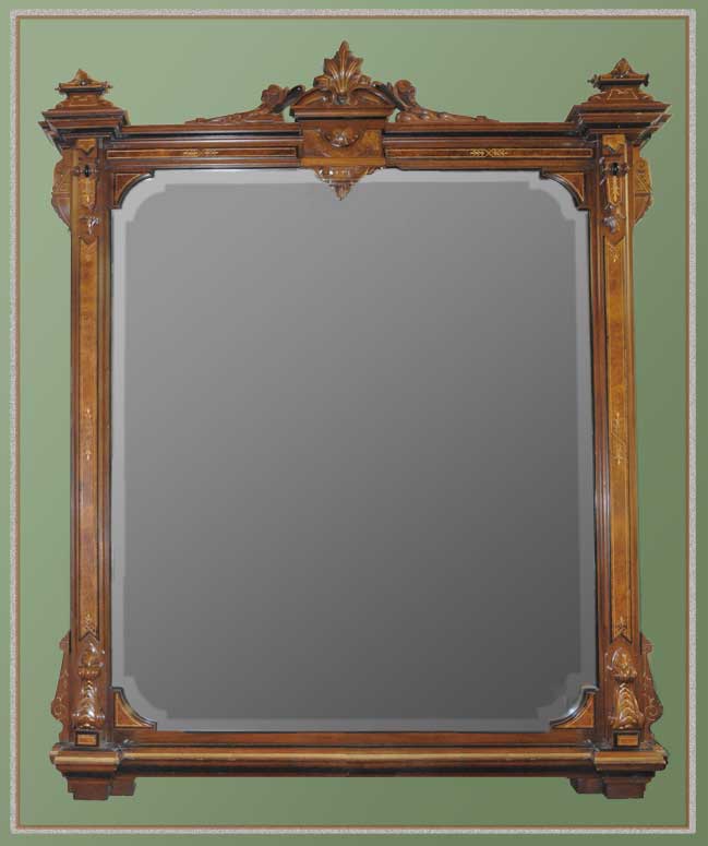 Carved Revival Overmantel Mirror