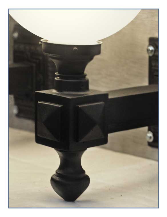 Pair of Iron Sconces, with Diffused Globes