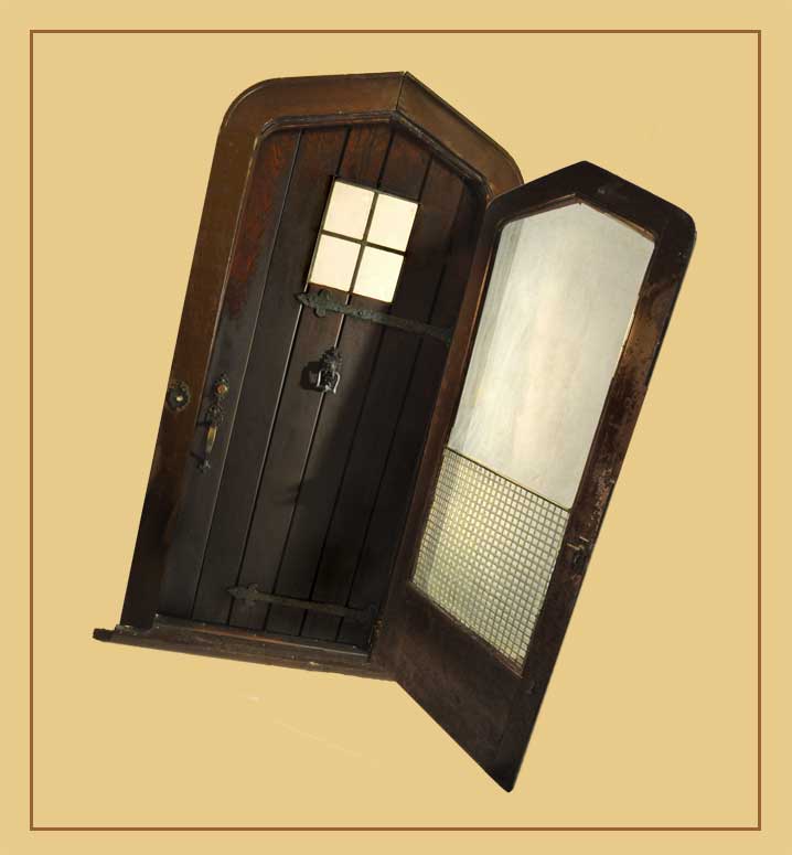 Arched English Tudor Door, with Screen Door & Window