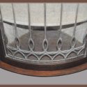 Pair of Curved Corner Cabinets, with Leaded Glass Doors