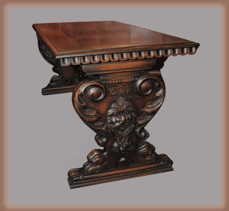 Six-Foot Carved Library Table
