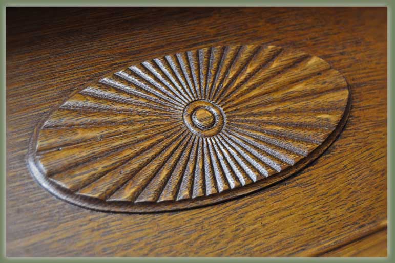Light Oak Half Mantel, with Oval Carving