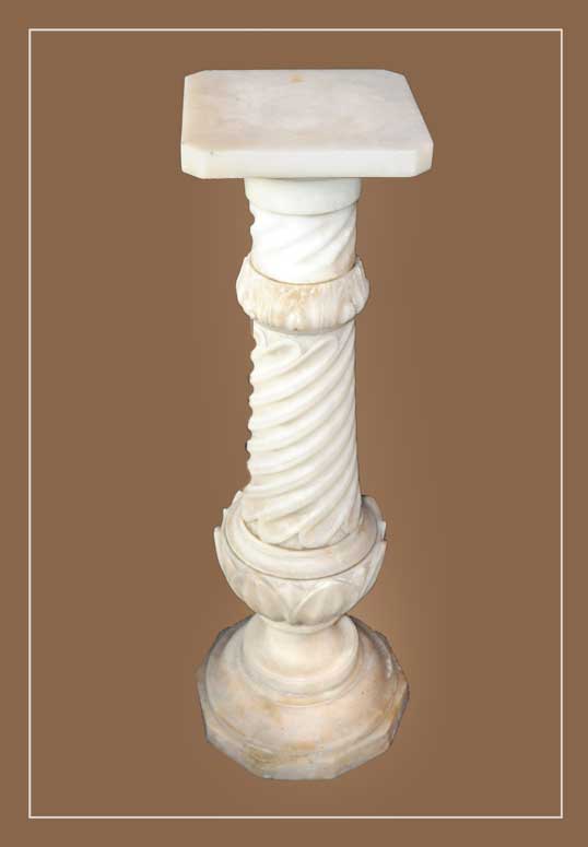 Nicely Carved Alabaster Pedestal