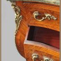 Two Small Carved French Commodes, with Marble Top & Ormolu Gilding