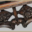 Finely Carved Display Table, with Marble Top & Figures