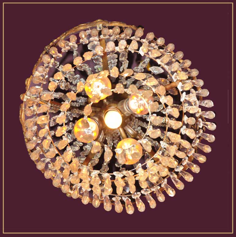 Restored Crystal & Jewel-Cut Light, with Warm Amber Lights