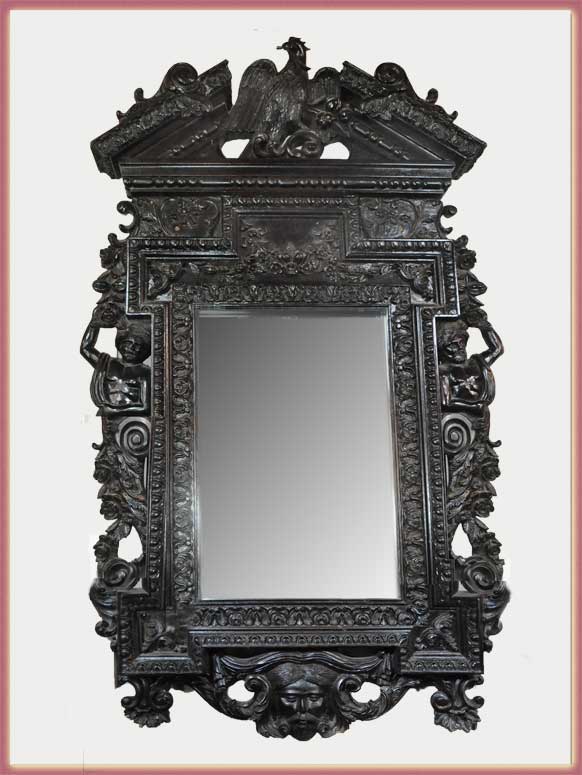 Dark Mahogany Continental-Style Mirror