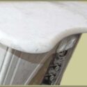 White Marble Half Mantel, with Arch