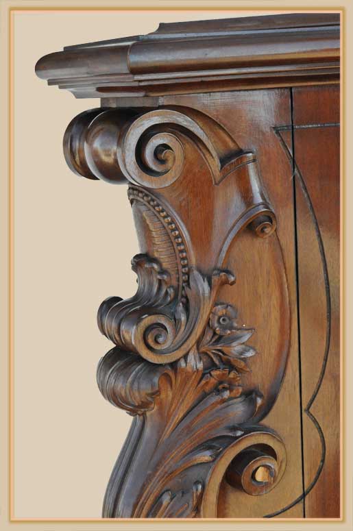 Fabulous French Half Mantel, with Scrolls & Crest