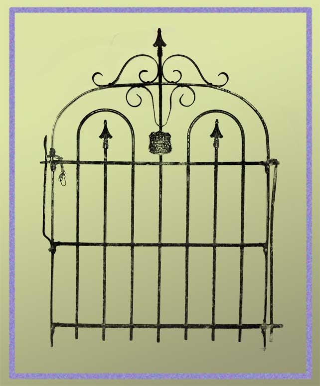 Vintage Iron Gate, with Scrolls & Spindle Points