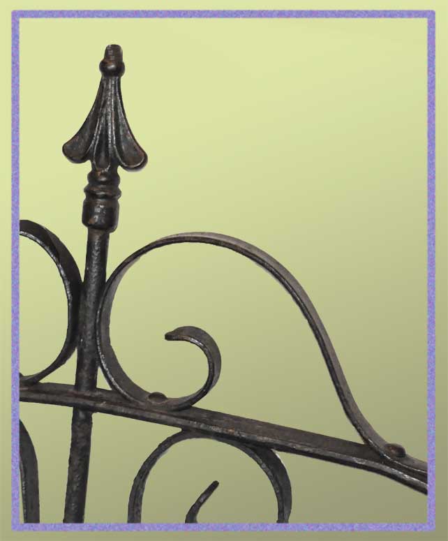 Vintage Iron Gate, with Scrolls & Spindle Points