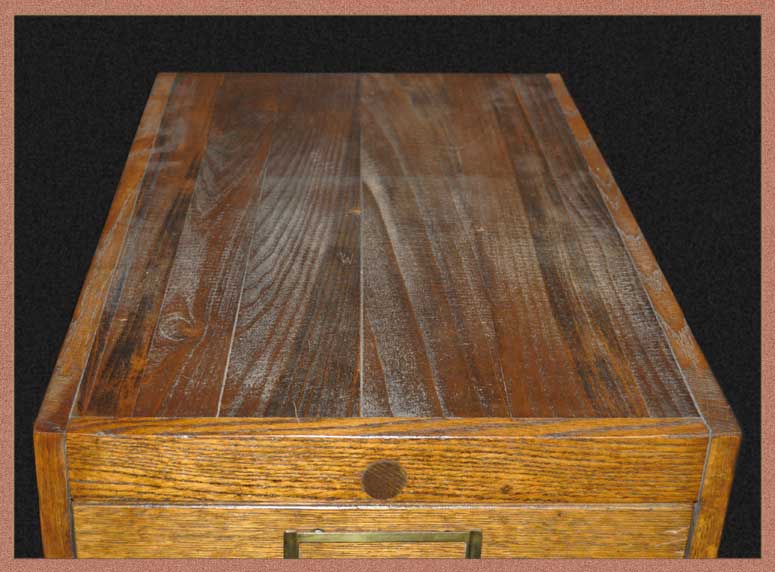 Vintage Oak Four-Drawer Filing Cabinet