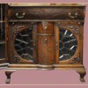 Side-by-Side Curio Cabinet with Leaded Glass