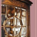 Side-by-Side Curio Cabinet with Leaded Glass