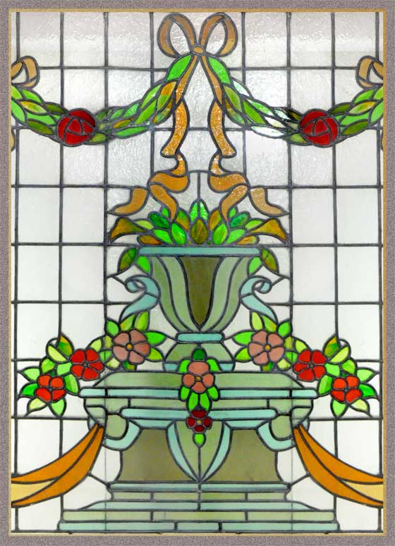 Large Floral Stained Glass Window