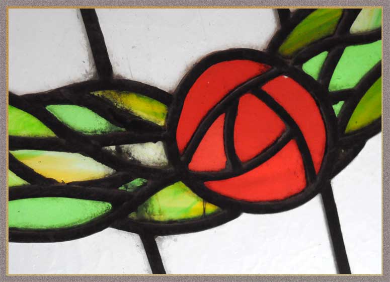 Large Floral Stained Glass Window