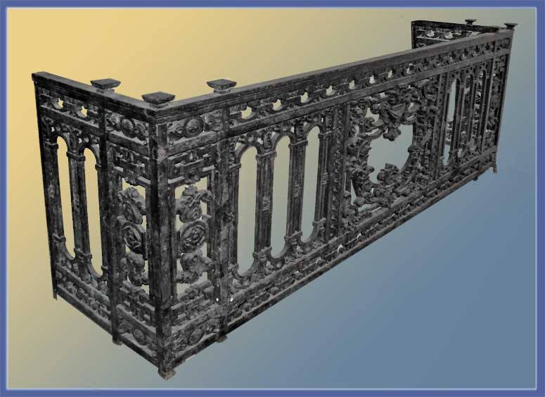 Salvaged Pair of Cast-Iron Balcony Frames
