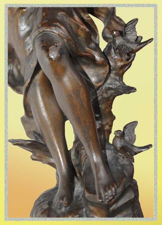 French Brass Newel Post Sculpture of Dancing Figure
