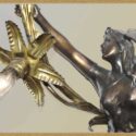 Classic French Brass Newel Post Light, with Mythical Figure