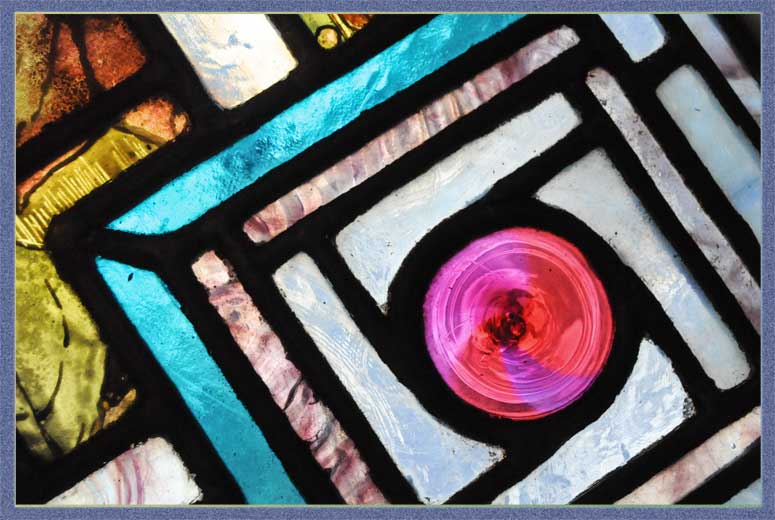 Stained Glass Window with Painted & Fired Panes