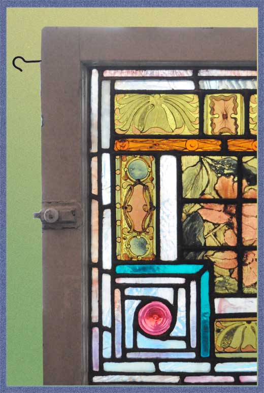 Stained Glass Window with Painted & Fired Panes