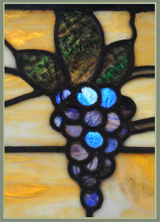 Stained Glass Window with Grapes & Vines