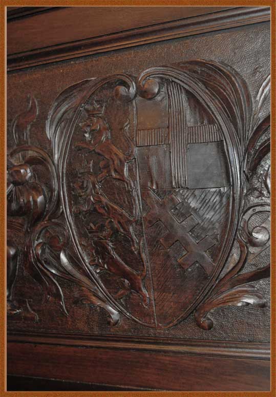 Renaissance-Style Oak Sideboard, with Carved Griffins & Cherubs