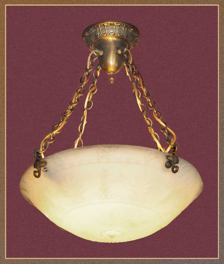 Medium Bowl Light, with Embossed Glass