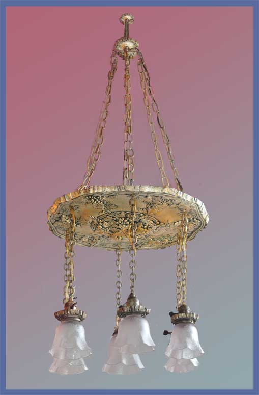 Silver-Plated Light, with Grape Detail