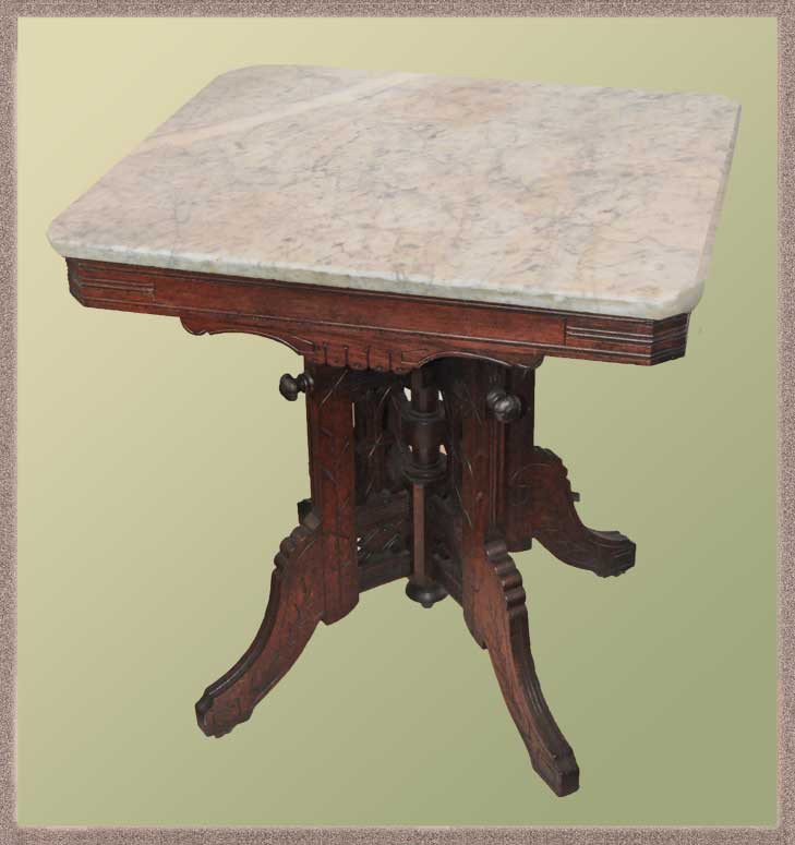 Vintage Marble-Top Parlor Table
