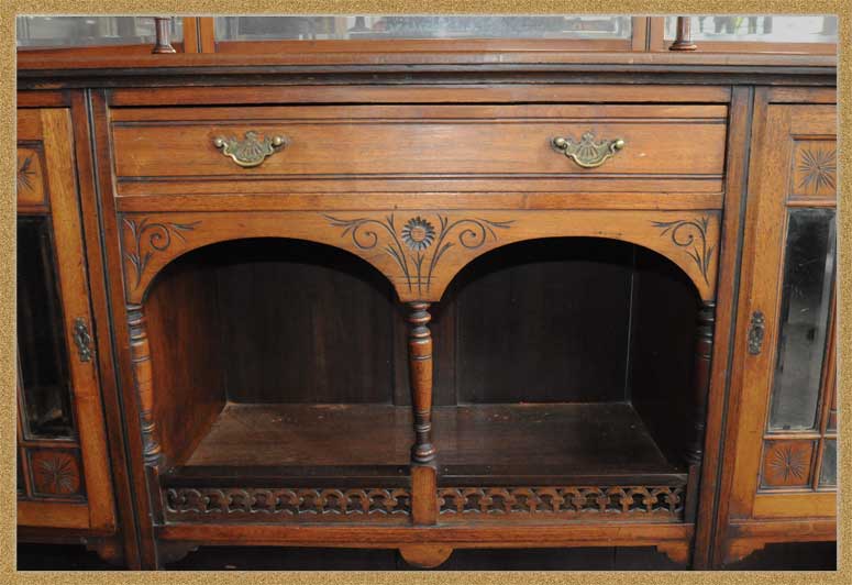 Glorious English Aesthetic Sideboard, with Curio Top