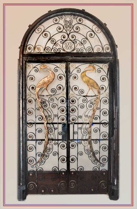 Iron & Brass Art Deco Entry Doors