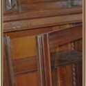 Vintage, Two-Door Walnut Bookcase, with Burl Strips