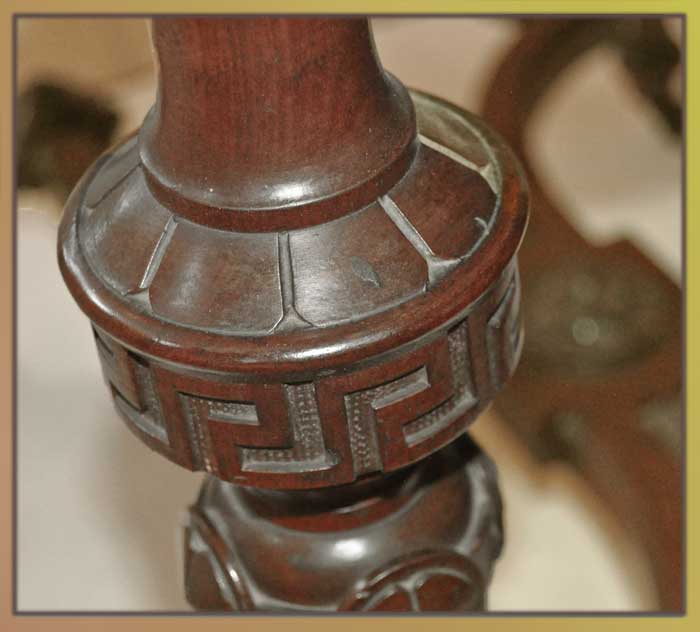 Walnut Victorian Center Table, with Inlaid Art