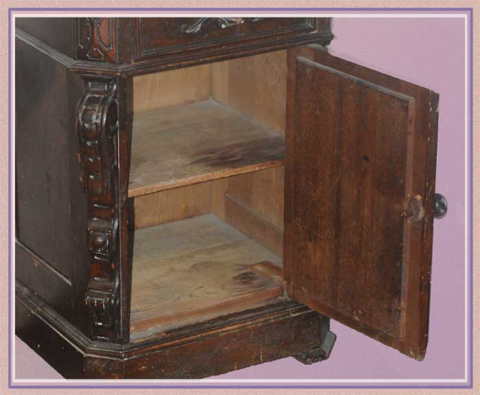 Walnut Half Commode, with Marble Top