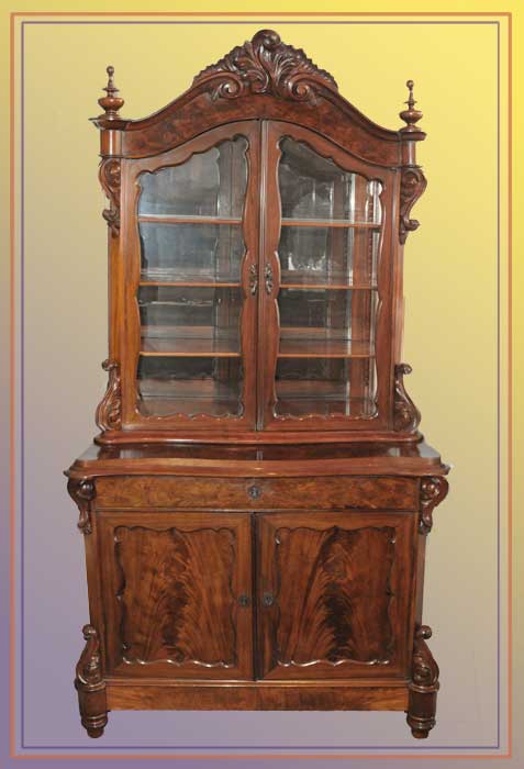 Flame Mahogany Curio Cabinet