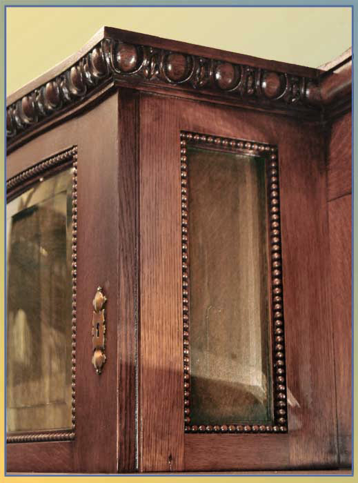 Carved Front & Back Bar, with Beveled Glass