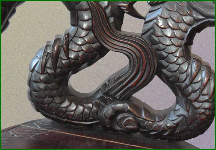 Small Carved Chinese Dragon Chair