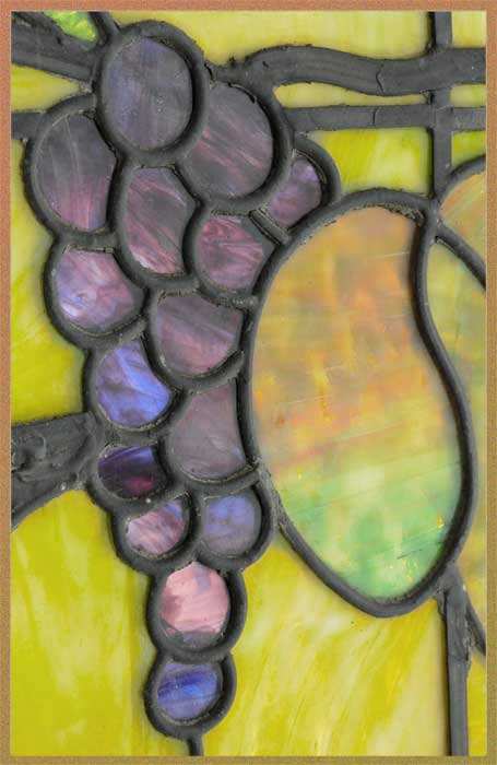 Stained Glass Window, with Grapes & Leaves