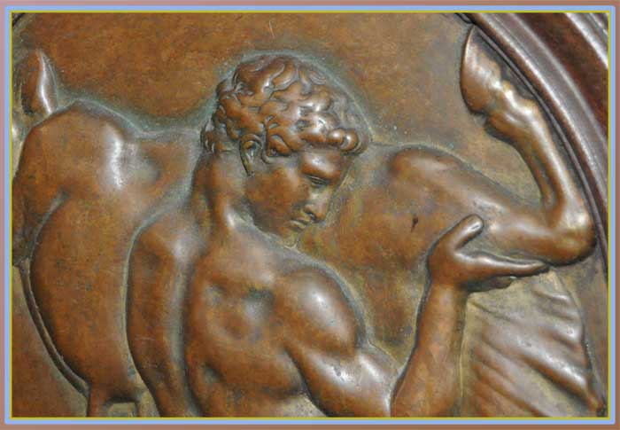 Walnut Credenza, with Bronze Panel