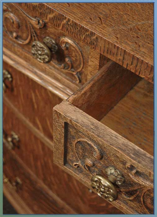 Oak Sideboard, with Griffins & Mirrors